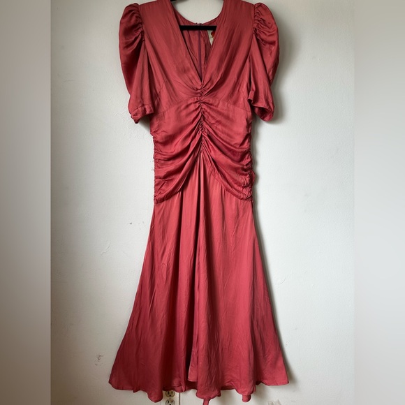 FARM RIO Elegant Pink Ruched Máxi Dress - Picture 2 of 10